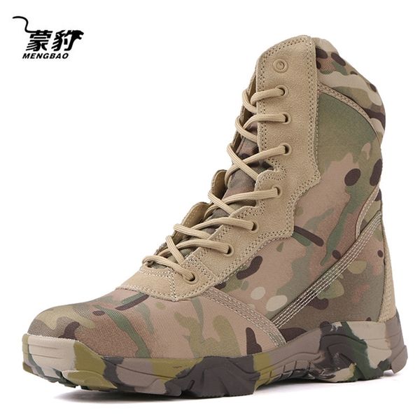 Desierto de los hombres Bota del ejército Táctico Militar Hombres Zapatos de trabajo Bota Masculina Negro Motocicleta Senderismo Caza 211022