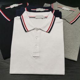 Polos design pour hommes T-shirt mode luxe haute qualité code européen col montant affaires décontractées pur coton manches courtes polos de golf pour hommes taille M-2XL