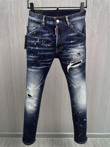 Pantalons décontractés en denim d'automne et d'hiver pour hommes Short en jean déchiré classique pour hommes et femmes Moto déchirée usée Jean bleu noir coupe slim pour motos