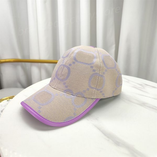 Casquette de baseball pour hommes et femmes, mode luxe, snapback, casquette de golf, casquette de soleil classique, lettre brodée, toile violette, chapeau de camion de haute qualité