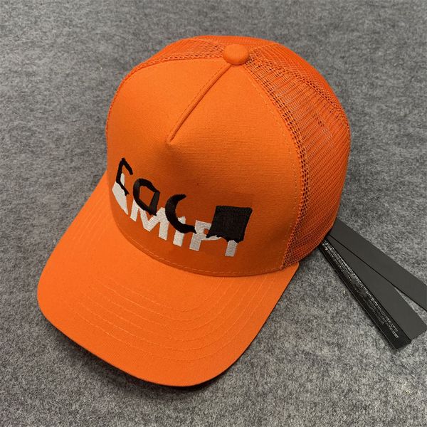 Diseñador de hombres Sombrero de béisbol Mujer para moda de lujo Snapback Gorra de pelota de golf Bordado de letras Deporte de verano Protección solar Ajustable Naranja Sombrero de camionero de alta calidad