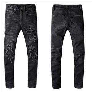 Hommes Designer Marque Jeans Hip Pantalon Trou patch Distressed Ripped Biker Jean Slim Fit Denim firmati da uomo269e