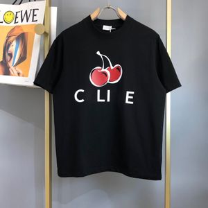 T-shirt classique à imprimé cerise pour hommes, col ras du cou, ample, décontracté, couples masculins et féminins de la même marque, demi-manche, taille s à xl