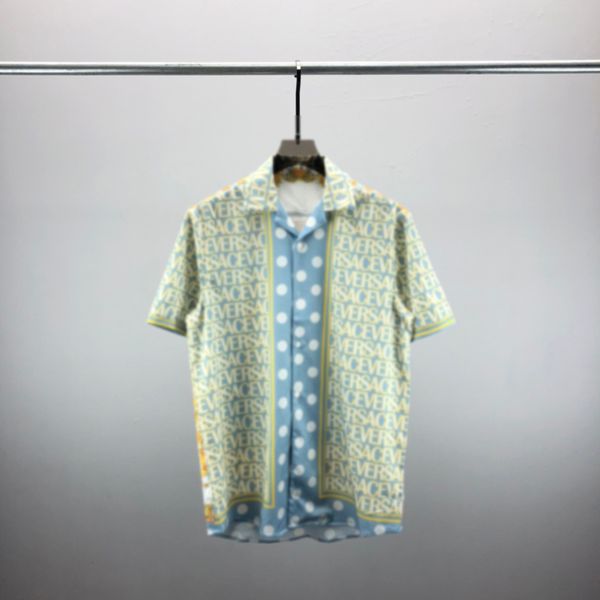 Designer masculin classique Géométrique imprimé Bowling Black Hawaiian Flower Casual Shirt, manche courte lâche, ZP02