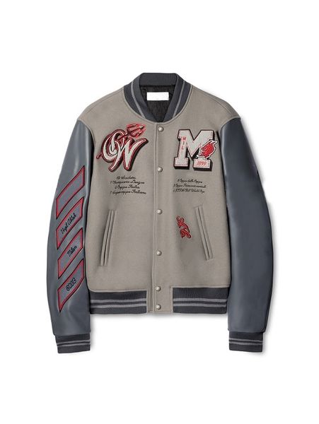 Veste de manteau de concepteur masculin co-marquée Logo label de baseball uniforme Uniforme Back Milan Demon Match Hourde Industrie Broiderie combinée avec un forage chaud