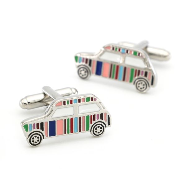 Gemelos de diseñador para hombre Material de cobre Diseño de mini coche multicolor 1 par