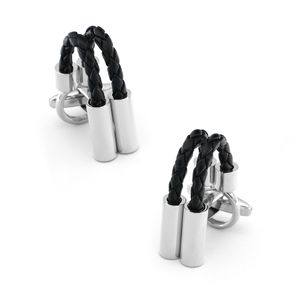 Herenontwerper Cufflinks Zwart Leather Chain Design Kwaliteit Zakelijke manchet Links Gratis verzending