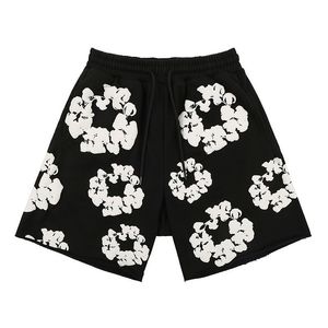 Pantalones cortos extragrandes Haruku con estampado Floral de diseñador para hombre, ropa informal con impresión informal para mujer, pantalones cortos