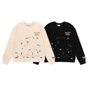 Designer pour hommes Galeries Sweat à capuche DeptsHigh Street Encre mouchetée Peint à la main Terry Pull à col rond Couple Casual Top Pull Coton Pulls de base Départements