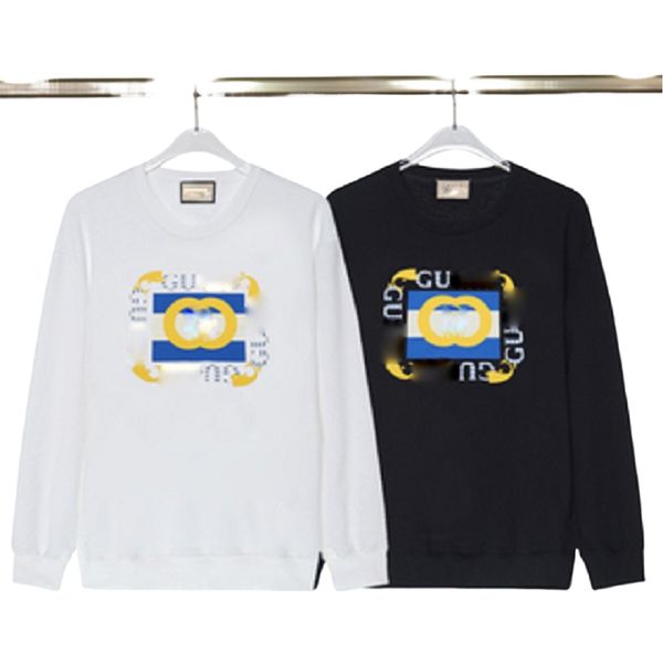 Sudadera con capucha de diseñador para hombre, sudadera con capucha en blanco y negro sin sombrero, camiseta deportiva de manga larga, moderna y holgada, sudadera para hombres y mujeres