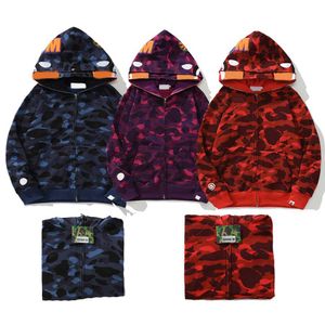 Sweat à capuche de créateur masculin complet à zip aspe cage de singe à double couleurs à double coulonnerie pour femmes camouflage bleu sweat à capuche à capuche féminine masculine à manches longues G06r