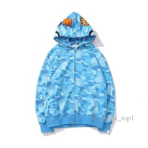 Sudadera con capucha de diseñador para hombre Sudadera con capucha de tiburón con cremallera completa para mujer Chaqueta de camuflaje negra Sudadera con capucha azul Suéter para mujer para hombre Cárdigan de lana con tecnología de manga larga 965