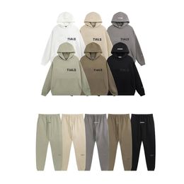 Diseñador de los hombres sudaderas con capucha carta del pecho impreso sudaderas pantalones conjunto pareja jerseys manga larga con capucha para hombre para mujer streetwear