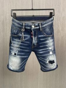 Jeans de créateur pour hommes Short en denim déchiré classique Processus de lavage en pierre Taille asiatique 28-38