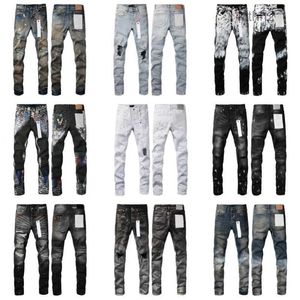 Jeans de créateurs pour hommes Détresse Ripped Moto Slim Straight Splash-Ink Pantalon plié Imprimer pour hommes pour faire des collants à l'ancienne Taille 28-40 IN86