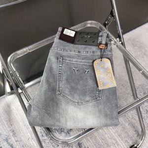 Designerjeans voor heren nieuwe 2023 lente en herfst winter lichte luxe kuit elastische trend heren en dames jeans met metalen letters
