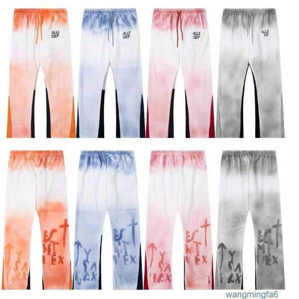 Pantalones vaqueros de diseñador para hombres Mujeres Casual Tie-dye Carta Deporte Fitness Entrenamiento Hip Hop Pantalones Ropa Track Joggers Pantalones de chándal negros S-XL Zue7