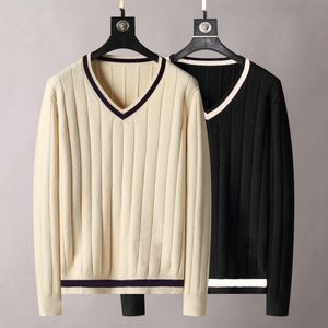 Herenontwerper gebreide trui lente en herfst klassiek Knitt Shirt Men and Women Pullover Sweaters Fashion Letter Patroon Top V-Neck Long