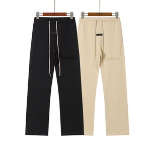 Pantalones largos de diseñador para hombre, pantalones holgados informales de pierna recta, pantalones deportivos de algodón con cordones americanos de color puro clásico