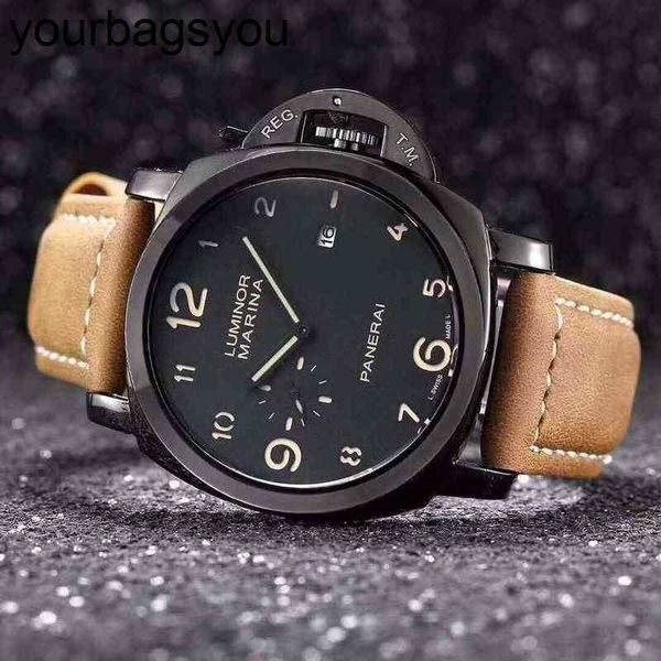 Diseñador para hombres Panerass Watch Fashion Mechanical Movement With Box Top de calidad original Banda de cuero impermeable Estilo de pulsera de pulsera Swiss