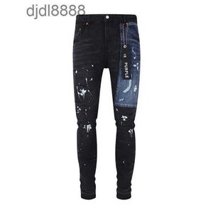 Pantalons de créateurs pour hommes Marque de mode Violet Hommes Anti-âge Slim Fit Casual Jeans serrés