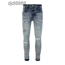 Pantalons de créateurs pour hommes Marque tendance PUR nouveaux hommes usés grattés et déchirés patchs mendiant jeans élastiques slim fit leggings