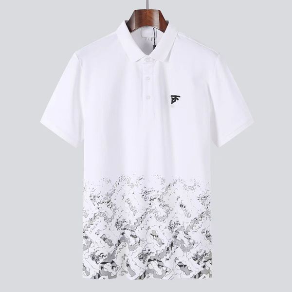 Diseñador de hombres Polo T-shirt moda Polo de algodón blanco y negro Solapa Camisas de manga corta hombres de negocios Camisetas camiseta clásica camisas casuales para hombres TAMAÑO M-3XL