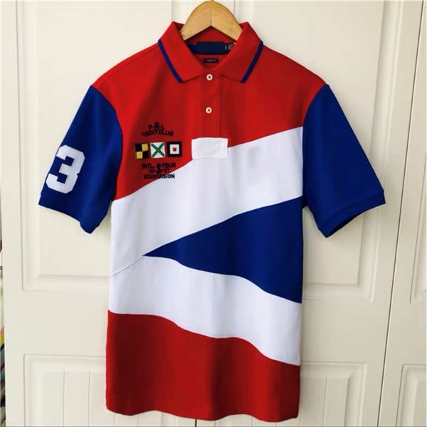 T-shirt Polos pour hommes T-shirt décontracté couleur assortie avec 100% pur coton T-shirt à manches courtes pour hommes nouveau style S-XXL