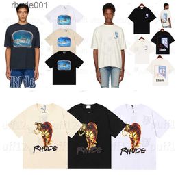 Diseñador de hombres Rhudet Shudet Women's Simple Loose Letter Fraffiti THISH Fashion Hop Hop Hop Camiseta de manga corta Camiseta Unisex Luxury M0B9