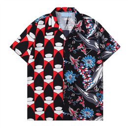 Chemise de créateur pour hommes d'été à manches courtes chemise boutonnée décontractée chemise de bowling imprimée style de plage T-shirt respirant vêtements # 376