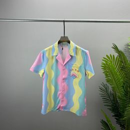 Heren designer shirt zomer zomerkorte mouw casual button up shirt bedrukt bowling shirt strand stijl ademende t-shirt kleding #111
