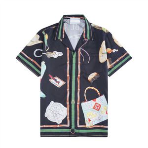 Chemise de créateur pour hommes d'été à manches courtes chemise boutonnée décontractée chemise de bowling imprimée style de plage T-shirt respirant vêtements # 381
