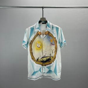 Heren designer shirt zomer zomerse mouw casual button up shirt bedrukt bowling shirt strand stijl ademende t-shirt kleding #92