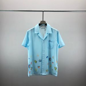 Chemise de designer pour hommes été à manches courtes chemise décontractée boutonnée chemise de bowling imprimée style de plage respirant T-shirt vêtements # 311