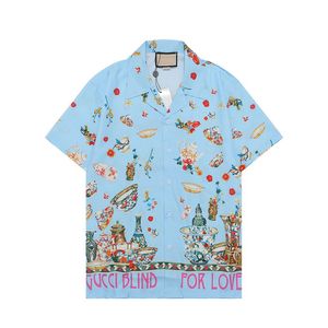 Chemise de designer pour hommes été à manches courtes chemise décontractée boutonnée chemise de bowling imprimée style de plage respirant T-shirt vêtements # 504