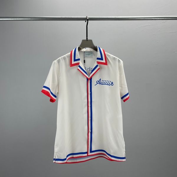 Chemise de designer pour hommes été à manches courtes chemise décontractée boutonnée chemise de bowling imprimée style de plage respirant T-shirt vêtements # 82