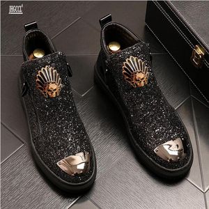 Designer-sneakers voor heren Loafers met pailletten Vrijetijdsschoenen voor heren Luxe platte laarzen Zapatillas Hombre k8