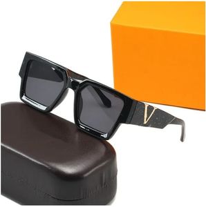 Lunettes de soleil de créateurs pour hommes Lunettes de soleil à verres à fleurs avec boîte avec lettre de mode UV 400 Cadre carré Lunettes à la mode pour femmes pour les vacances et les voyages