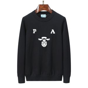 Pull de créateur pour hommes Petit col rond revers pull en tricot classique décontracté noir automne/hiver mode senior vintage