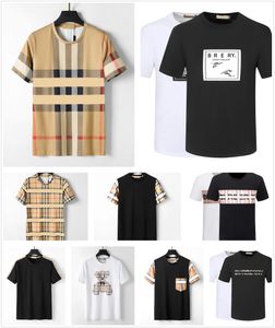 Camiseta de diseñador para hombre Rayas a cuadros en blanco y negro marca Pony Print Luxury 100% algodón pareja antiarrugas Street Hip Hop manga corta talla grande 3XL # 98