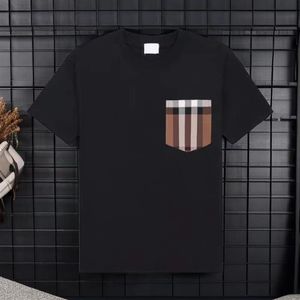 Herren-Designer-T-Shirt, lässige Mode für Herren und Damen, schwarz-weißes Taschenkaro-Kurzarm-Oberteil von luxu190w