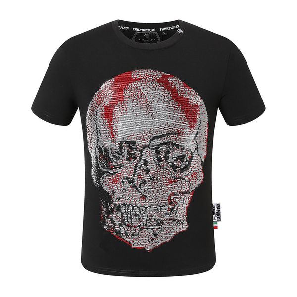 Designer masculin T-shirt Devil Bear Rhinestone Skull Classic Classic High Quality Soft confortable Hop Street Pp Casual Top PP2172