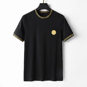 Camiseta de diseñador para hombre Insignia bordada de alta calidad Camiseta de verano Algodón puro que absorbe el sudor Camisetas deportivas Hombres y mujeres Camisetas casuales blancas y negras