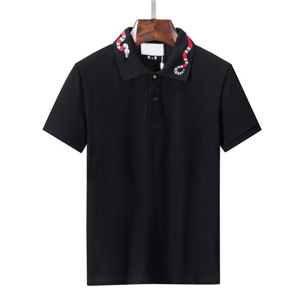 Été Designer Polo Shirt Hommes De Luxe Casual Hommes T-shirt Serpent Abeille Alphabet Imprimer Broderie De Mode High Street Hommes M-3XL