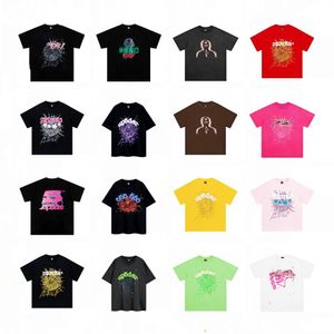 T-shirt de créateur pour hommes T-shirt Pink Young Thug Sp5der 555555 T-shirt à motif de toile d'araignée en mousse premium pour hommes et femmes T-shirt haut à la mode