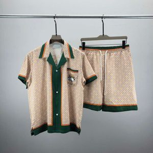 Designer trainingspak voor heren Casual overhemd met korte mouwen en geometrische print Heren strandshorts Stijlvol zwempakshirt M-3XL #022