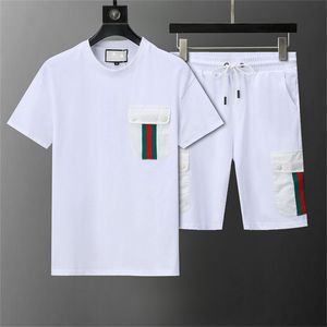 Designer trainingspak voor heren Casual overhemd met korte mouwen en geometrische print Heren strandshorts Stijlvol zwempakshirt M-3XL #034
