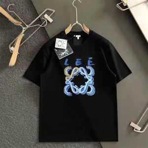 Camiseta de moda de diseñador para hombre con letras Luo Yijia para primavera y verano, nueva camiseta holgada de manga corta con cuello redondo estampada para hombres y mujeres