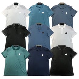 Camiseta de diseñador para hombre Insignia de bordado de moda Business Solid Polo Chest Letter t Tees Etiquetas completas Algodón puro de alta calidad