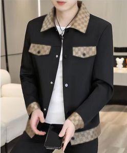 Diseñador de hombres Chaquetas de gran tamaño Prendas de abrigo de alta calidad Letras impresas ocasionales Moda Marca de lujo polos de solapa colloar blanco negro Chaquetas letra G1